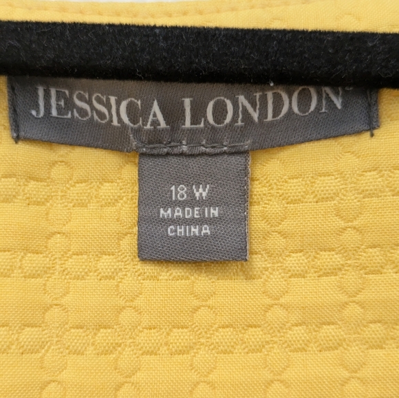 Bright Lemon Yellow Ruffled Bell Sleeve Quilted Jacket sz 18W Business Office - Picture 2 of 10